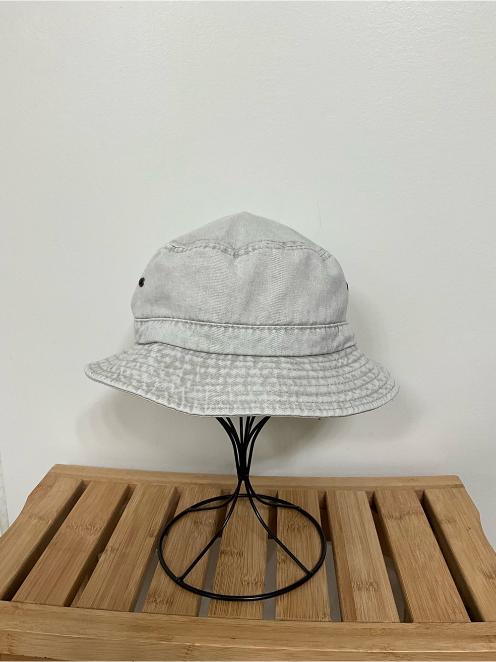 Dorfman Pacific DPC Cotton Bucket Hat S/M Washed Gray Safari Y2K Outdoor